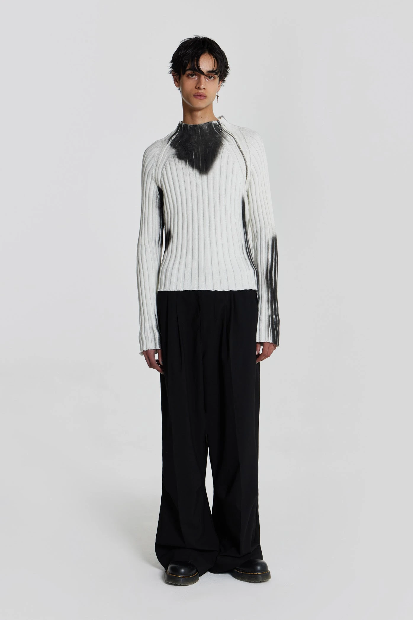 White Asymmetric Luster Knit 4 White Asymmetric Luster Knit - Image 2