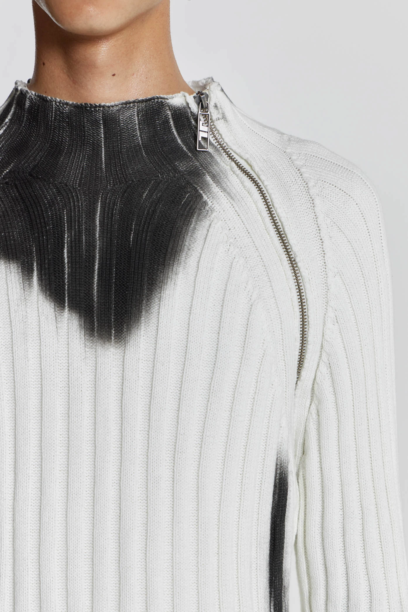 White Asymmetric Luster Knit 7 White Asymmetric Luster Knit - Image 5