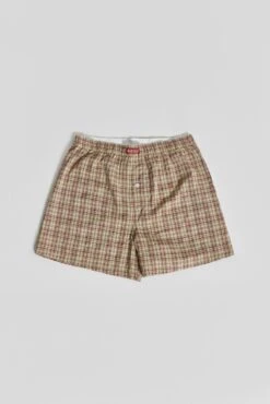 Brown Check Boxer