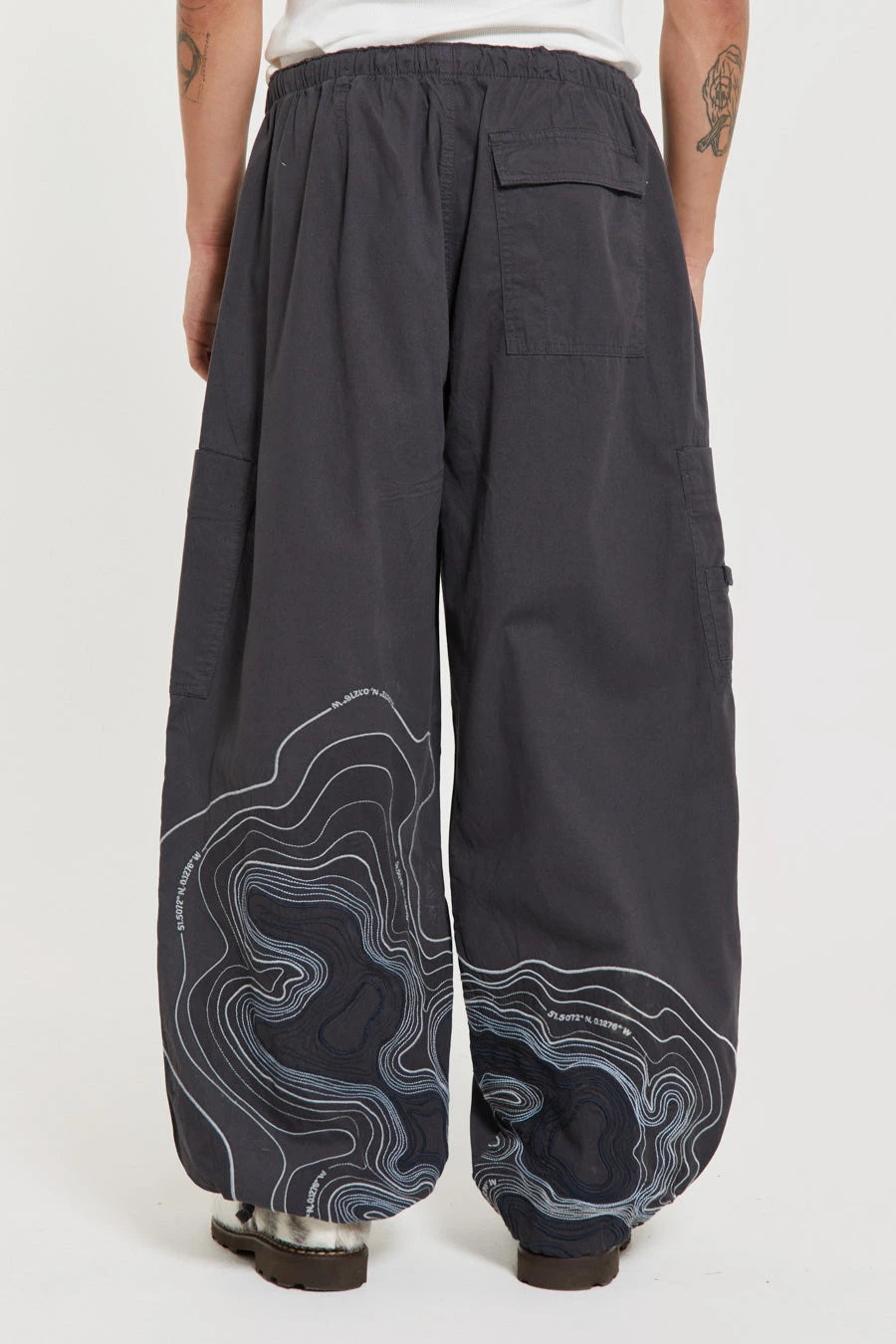 Grey Topograph Parachute Pants 3 Grey Topograph Parachute Pants