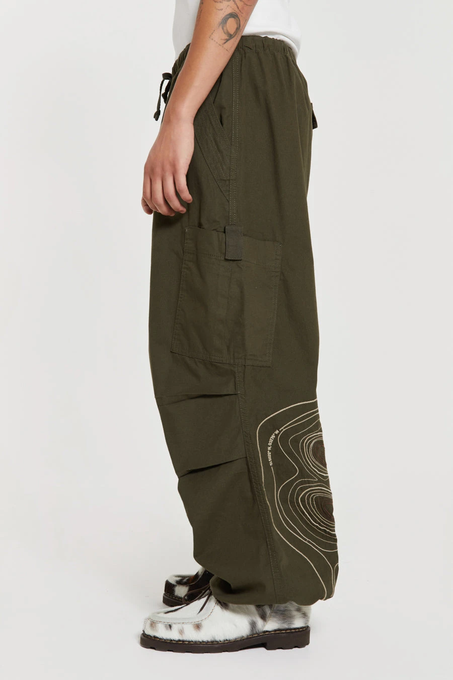 Khaki Topograph Parachute Pants 6 Khaki Topograph Parachute Pants - Image 4