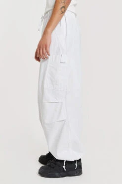White Parachute Cargo Pants -Trendy Wear Outlet Store 5 1f5989f2 25e3 4010 bb4b 5447b2a7c7fd