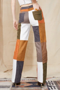 Jaded London Mixed Patchwork Cord Wide Leg Trousers -Trendy Wear Outlet Store 7I9A2636