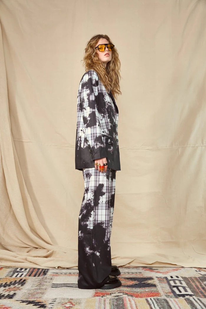 Jaded London Bleach Check Relaxed Wide Leg Trouser 6 Jaded London Bleach Check Relaxed Wide Leg Trouser - Image 4