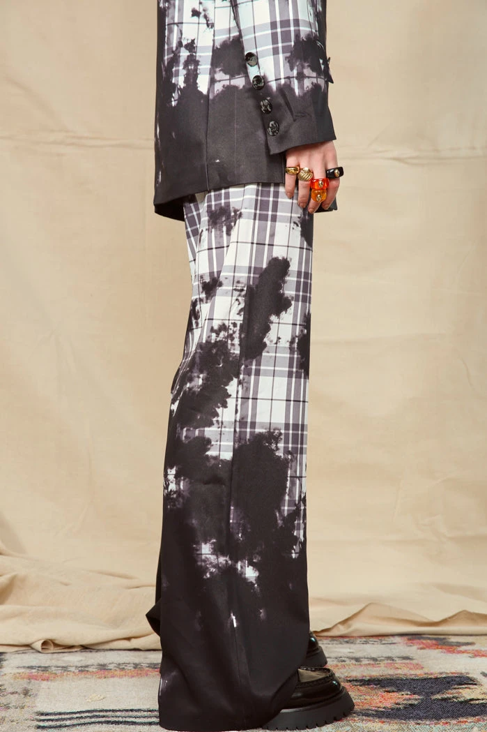 Jaded London Bleach Check Relaxed Wide Leg Trouser 4 Jaded London Bleach Check Relaxed Wide Leg Trouser - Image 2
