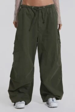 Jaded London Khaki Parachute Cargo Pants -Trendy Wear Outlet Store Artboard4
