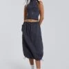 Jaded London Vintage Grey Midi Cargo Skirt