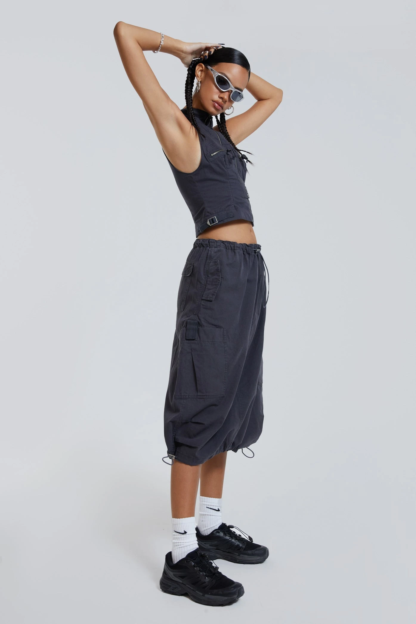 Jaded London Vintage Grey Midi Cargo Skirt 7 Jaded London Vintage Grey Midi Cargo Skirt - Image 5