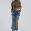 Jaded London Serpent Denim Slit Maxi Skirt 2 Jaded London Serpent Denim Slit Maxi Skirt -Trendy Wear Outlet Store BLUEPRINT ECCOM3212