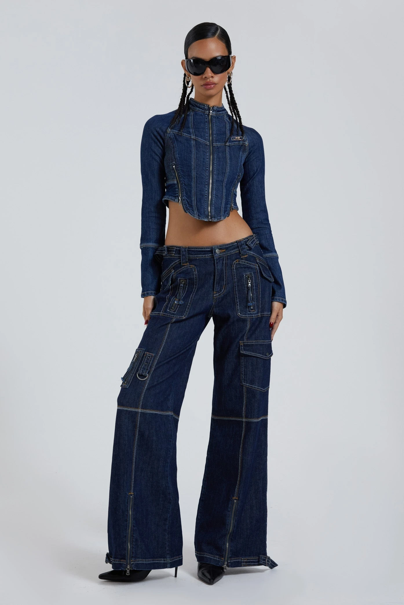 Jaded London Hudson Indigo Denim Wash Cargo Jeans 7 Jaded London Hudson Indigo Denim Wash Cargo Jeans - Image 5