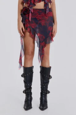 Jaded London Selene Asymmetric Hem Mini Skirt -Trendy Wear Outlet Store GOTHIC10 1100651