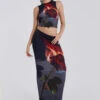 Jaded London Flaming Rose Maxi Skirt