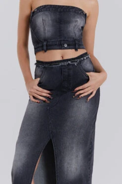 Jaded London Liberty 2 In 1 Detachable Denim In Black -Trendy Wear Outlet Store GOTHIC10 1102312