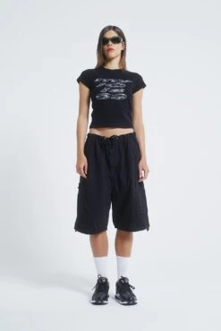 Jaded London Black Parachute Cargo Shorts -Trendy Wear Outlet Store JADED COWBOYSECOM0008