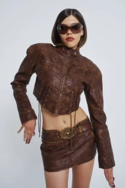 Jaded London Easy Rider Faux Leather Micro Mini Skirt 29 Jaded London Easy Rider Faux Leather Micro Mini Skirt -Trendy Wear Outlet Store JADED COWBOYSECOM1289