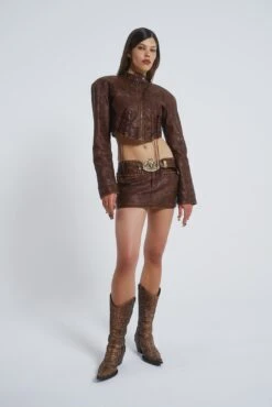 Jaded London Easy Rider Faux Leather Micro Mini Skirt 30 Jaded London Easy Rider Faux Leather Micro Mini Skirt -Trendy Wear Outlet Store JADED COWBOYSECOM1308