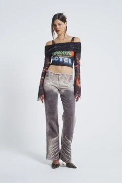 Jaded London Ride A Cowboy Low Waist Flared Jeans -Trendy Wear Outlet Store JADED COWBOYSECOM2433