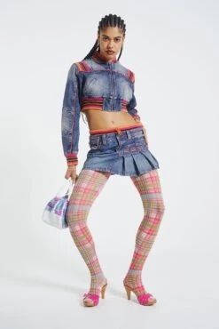 Jaded London Sherbet Denim Side Pleat Mini Skirt 11 Jaded London Sherbet Denim Side Pleat Mini Skirt -Trendy Wear Outlet Store JADED HOTLINE SWIMECOM1118