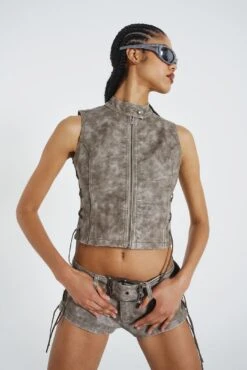 Jaded London Steel Lace Up Sleeveless Vest 15 Jaded London Steel Lace Up Sleeveless Vest -Trendy Wear Outlet Store JADED HOTLINE SWIMECOM1492