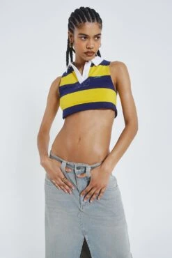 Jaded London Light Wash Denim Colossus Maxi Skirt -Trendy Wear Outlet Store JADED HOTLINE SWIMECOM3330