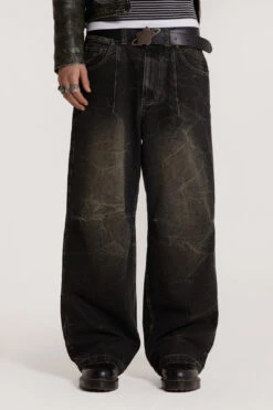 Washed Black Razor Jean -Trendy Wear Outlet Store JADED TRASH0084