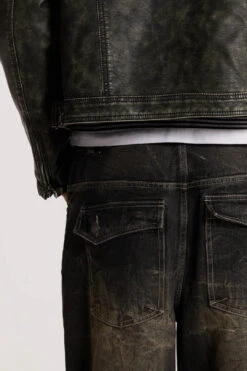 Washed Black Razor Jean -Trendy Wear Outlet Store JADED TRASH0110