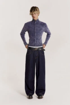 Blue Lucid Knit Track Top 11 Blue Lucid Knit Track Top -Trendy Wear Outlet Store JADED TRASH0482