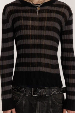 Striped Eclipse Jumper -Trendy Wear Outlet Store JADED TRASH1963