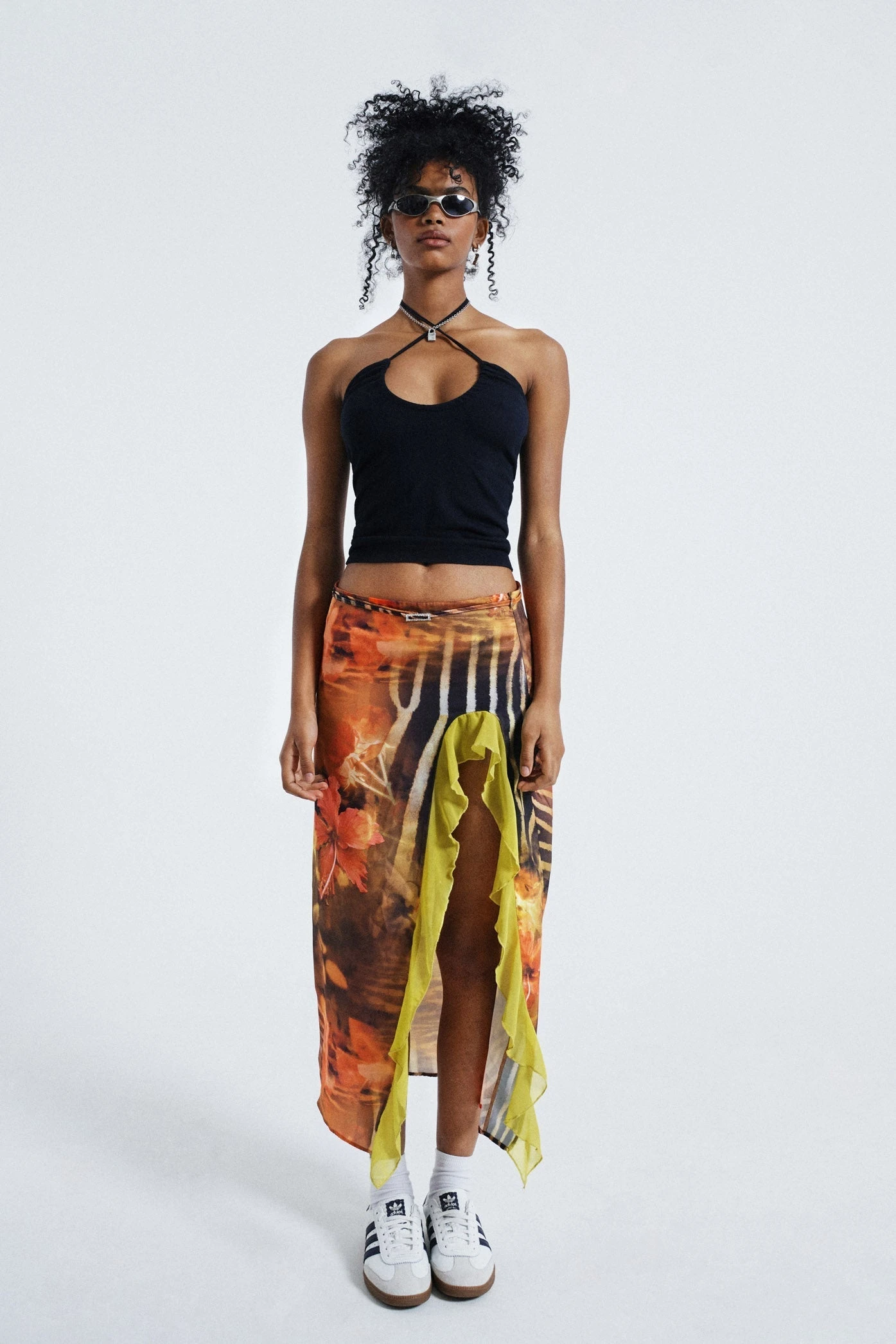 Jaded London MARIE PRINT SPLIT MAXI SKIRT IN ORANGE 3 Jaded London MARIE PRINT SPLIT MAXI SKIRT IN ORANGE