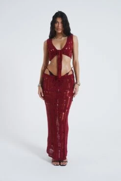 Odette Laddered Knit Maxi Skirt -Trendy Wear Outlet Store JADEDSWIM1292