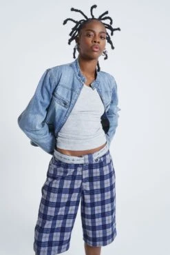 Jaded London Zeppelin Checked Jumbo Shorts -Trendy Wear Outlet Store JADEDVENDETTA ECOM8092