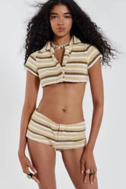 Thalia Towelling Crop Top -Trendy Wear Outlet Store JADEDWW12 60069