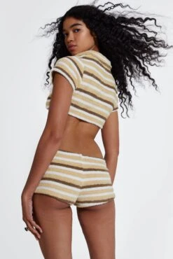 Thalia Towelling Crop Top -Trendy Wear Outlet Store JADEDWW12 60093