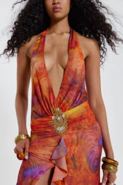 Jaded London Cindy Plunge Maxi Dress In Orange 19 Jaded London Cindy Plunge Maxi Dress In Orange -Trendy Wear Outlet Store JADEDWW12 601131