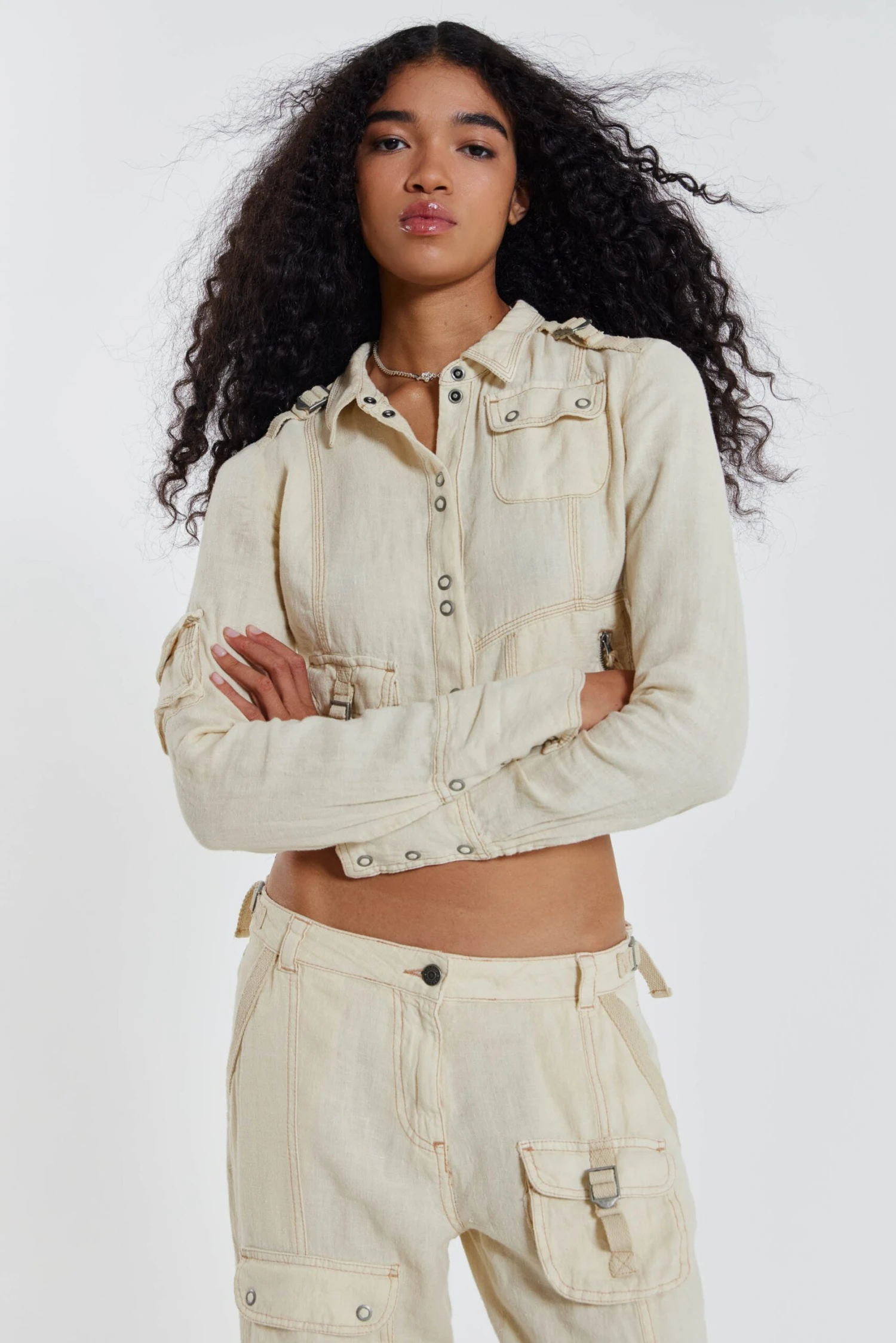 Jaded London Santal Linen Cargo Shirt 6 Jaded London Santal Linen Cargo Shirt - Image 4