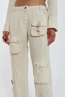 Jaded London Santal Linen Cargo Trousers -Trendy Wear Outlet Store JADEDWW12 60244