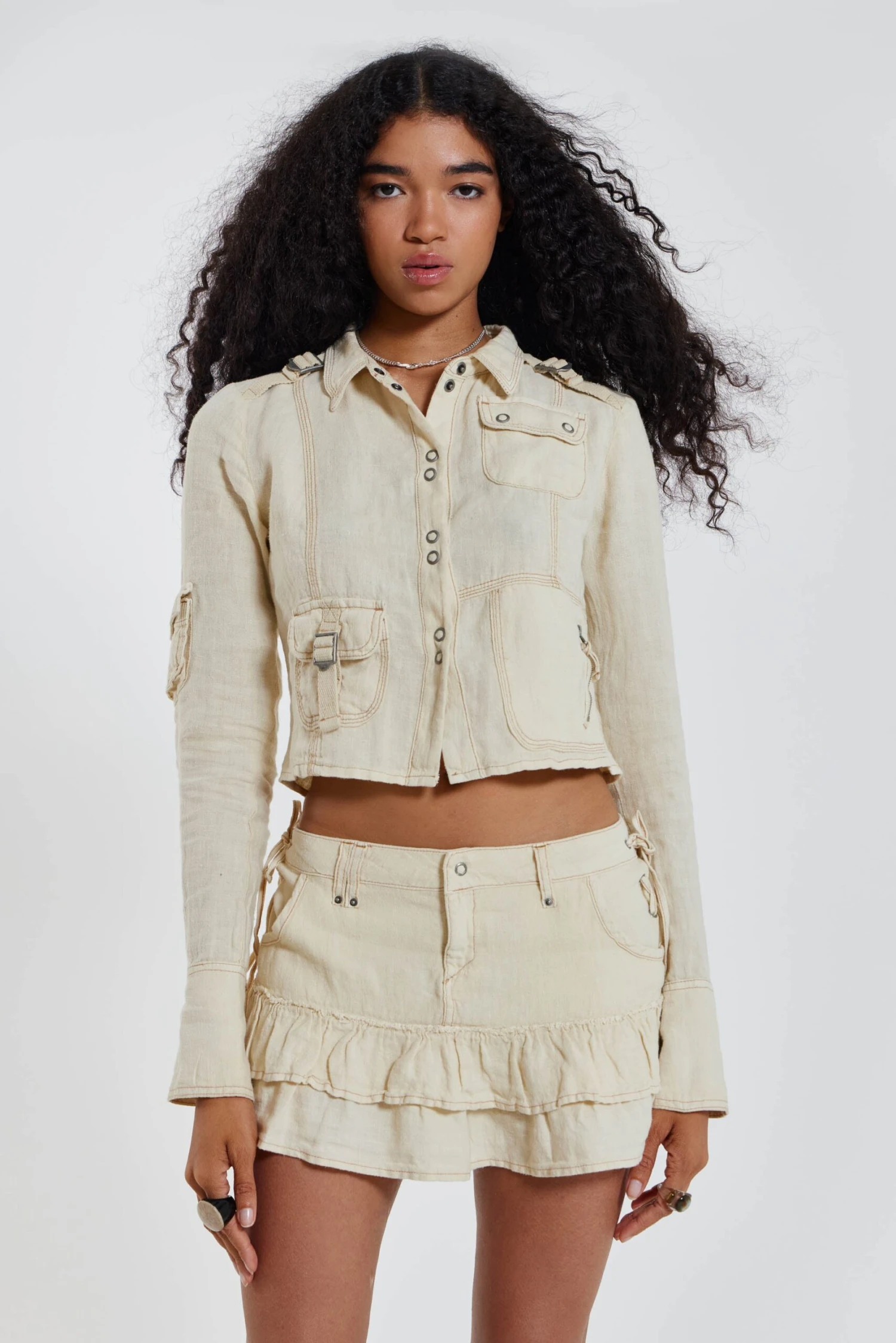 Jaded London Santal Linen Cargo Shirt 9 Jaded London Santal Linen Cargo Shirt - Image 7