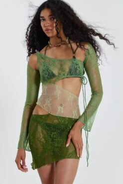 Jaded London Siren Mini Dress In Green -Trendy Wear Outlet Store JADEDWW12 60684copy