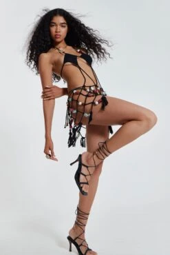 Dusk Macrame Dress With Beaded Trim 10 Dusk Macrame Dress With Beaded Trim -Trendy Wear Outlet Store JADEDWW12 60835