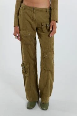 Jaded London Devon Linen Cargo Trousers -Trendy Wear Outlet Store JADEDWW12 65857