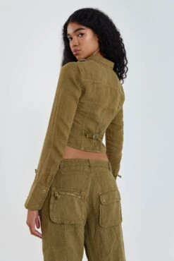 Jaded London Devon Linen Cargo Shirt 11 Jaded London Devon Linen Cargo Shirt -Trendy Wear Outlet Store JADEDWW12 65993