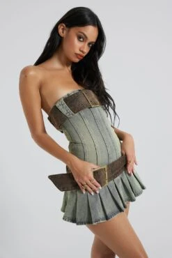 Jaded London Chelsea Denim Kilt Mini Dress 11 Jaded London Chelsea Denim Kilt Mini Dress -Trendy Wear Outlet Store JADEDWWE COMRESHOOTS02491