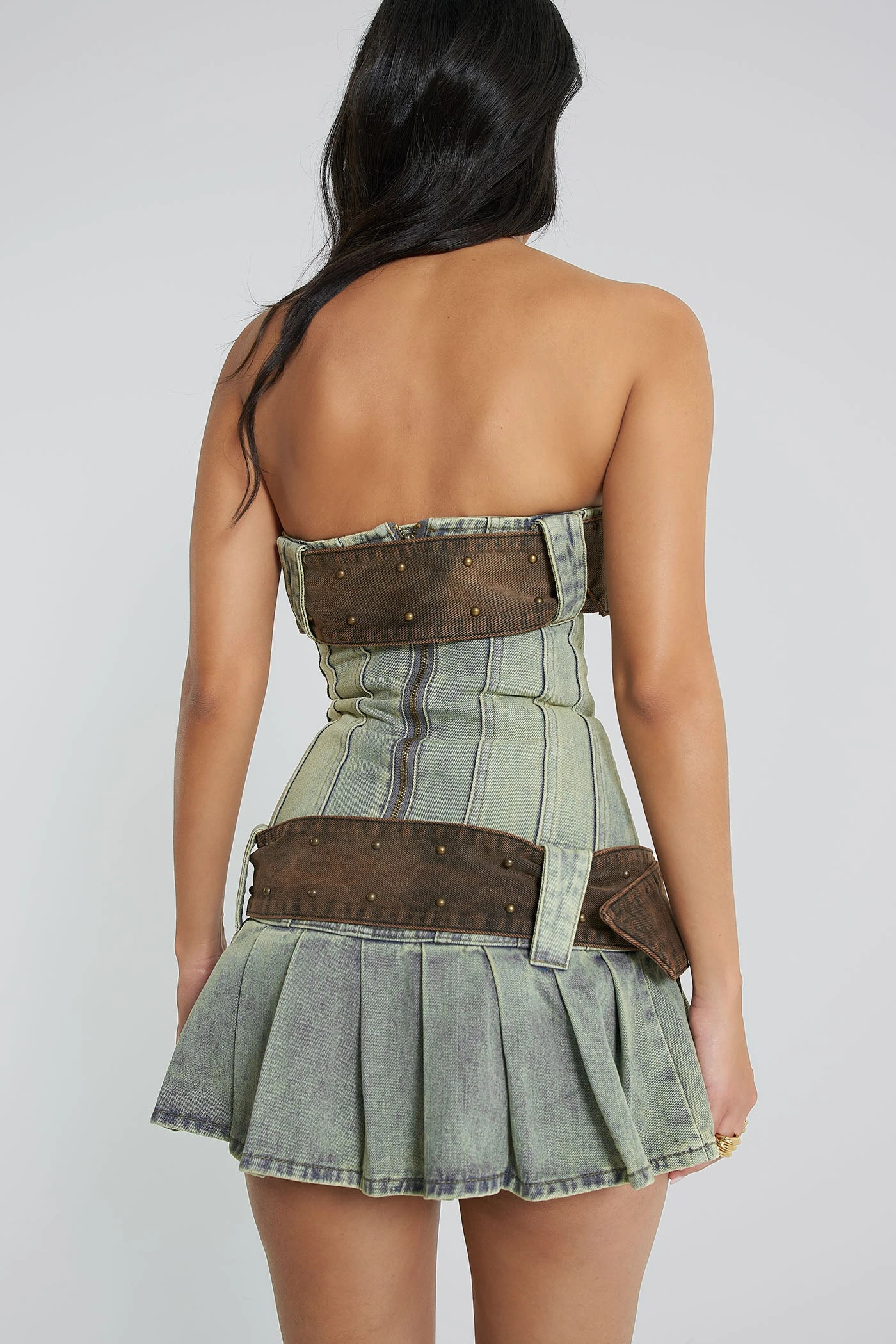 Jaded London Chelsea Denim Kilt Mini Dress 6 Jaded London Chelsea Denim Kilt Mini Dress - Image 4