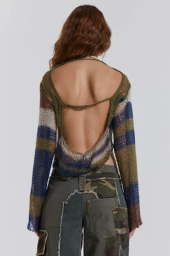 Jaded London Mercer Knit In Green & Blue -Trendy Wear Outlet Store JWT3447 11631 2