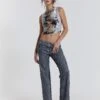 Jaded London Axel Hand Painted Denim Straight Leg Jeans -Trendy Wear Outlet Store JWT3447 1683