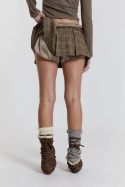 Jaded London Juliette Check Satin Boxer Micro Mini Skirt -Trendy Wear Outlet Store JWT3447 18531 2