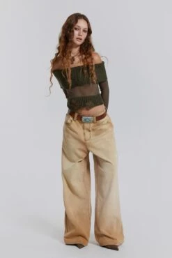 Jaded London Sand Colossus Baggy Jeans -Trendy Wear Outlet Store JWT3447 7171