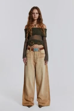 Jaded London Sand Colossus Baggy Jeans -Trendy Wear Outlet Store JWT3447 7221