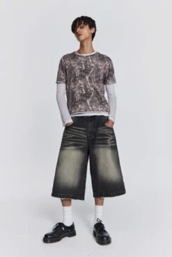 Washed Black Colossus Jorts 10 Washed Black Colossus Jorts -Trendy Wear Outlet Store MENSPART1679