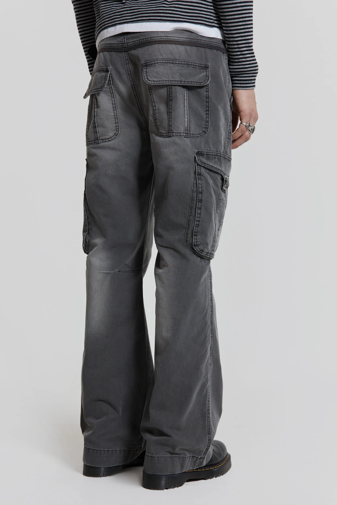Grey Slub Denim Cargos 5 Grey Slub Denim Cargos - Image 3